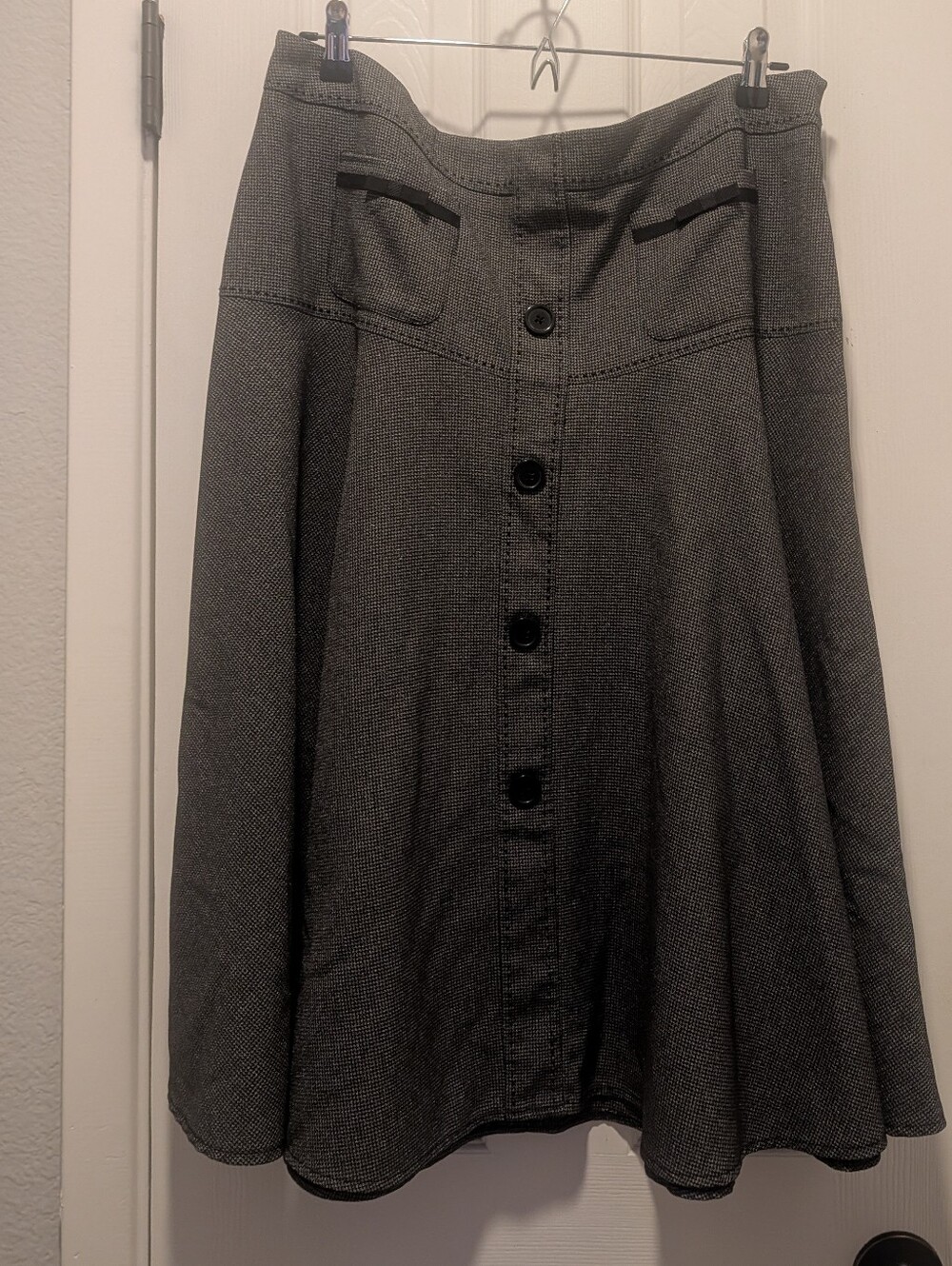 Larry Levine Charcoal Gray Circle Skirt